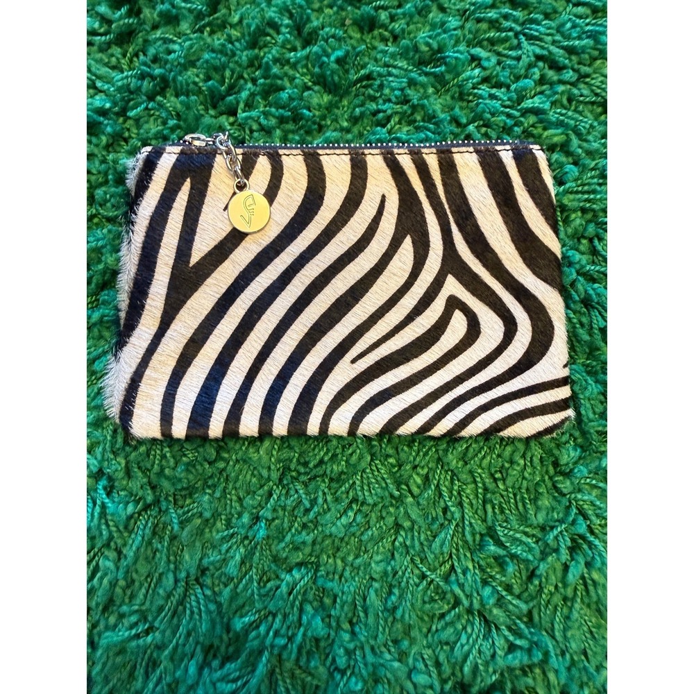 Pelletteria‎ Veneta Pouch Womens Small Zebra Black Excellent Calf Hair Italian